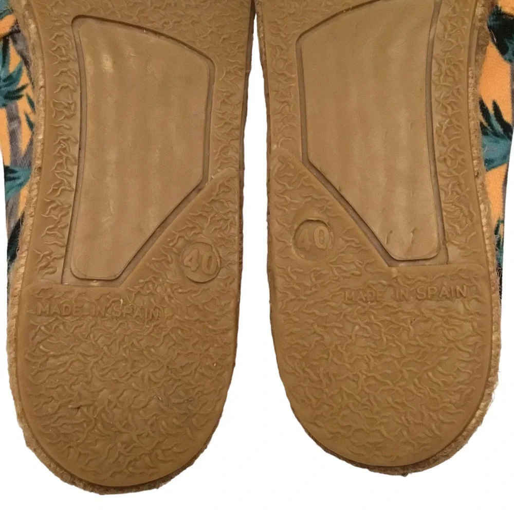 Mara & Mine Palm Print Espadrille Flats Canvas Slip-On Shoes Sz: EU 40/US 9.5-10